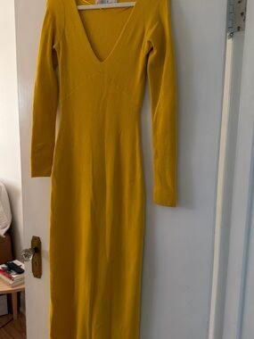 Free People Trixie Sweater Maxi Dress color Solar